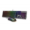 Havit Wired Mechanical C104 Keys Rainbow Backlit Gaming Keyboard and 4800DPI, 7 Button RGB Mouse Combo Set-Black